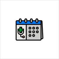 A calendar with a stethoscope on it vector