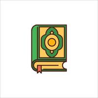 The book is green and has a yellow border vector