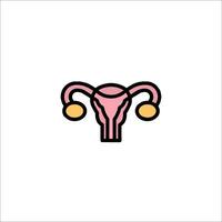 The uterus icon is shown in a flat line style vector