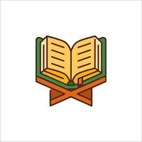 An open book with a cross on it vector