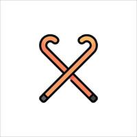 Crossed hockey sticks icon illustration vector