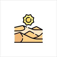 The sun is shining on a desert landscape vector