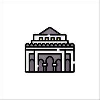 A building icon with a clock on top vector