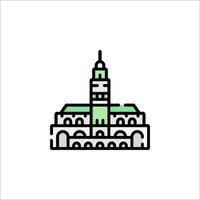 A green and white building icon vector