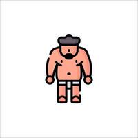 A cartoon man with a beard and mustache vector