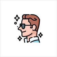 A man with sunglasses on his face vector