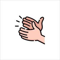 Two hands clapping together on a white background vector