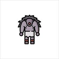 A cartoon character with a big head and a long beard vector