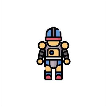 A robot icon with a helmet on vector