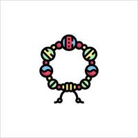A colorful ring with beads on it vector