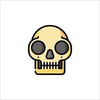 A cartoon skull with a black eye on a white background vector