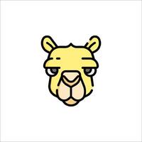 A llama head with a big nose and a big mouth vector