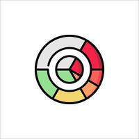 A colorful pie chart icon on a white background vector