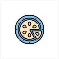 A pizza icon with a slice of pizza vector