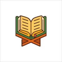 An open book with a cross on it vector