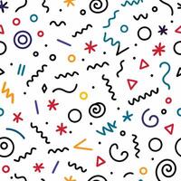 seamless pattern with colorful geometric shapes and lines vector