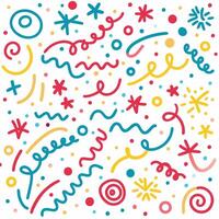 a colorful pattern with various shapes and letters vector