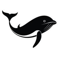 a black and white whale on a white background vector