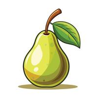 a pear with a leaf on it vector