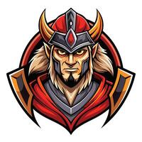 a cartoon character with horns and a red helmet vector