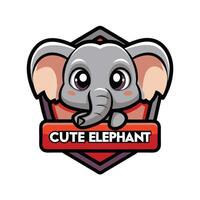 cute elephant logo design vector