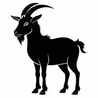 goat silhouette on white background vector