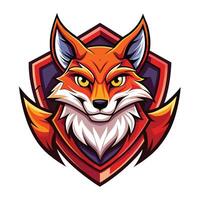 a fox head on a shield vector