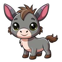 a cartoon donkey with big eyes and big ears vector