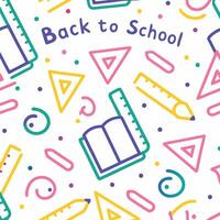 back to school seamless pattern with pencils, ruler and ruler vector