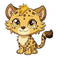 a cartoon cheetah with big eyes and yellow spots vector