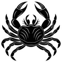 black and white crab silhouette on a white background vector