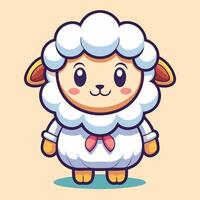 a cartoon sheep wearing a pink bow and a white shirt vector