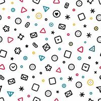 seamless pattern with colorful icons and shapes vector