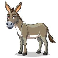 cartoon donkey standing on white background vector