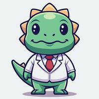 cartoon dinosaur in a suit with a tie vector
