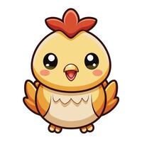 a cartoon chicken with a red head and a big smile vector