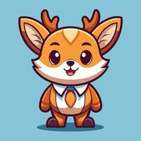 a cartoon deer wearing a tie and tie vector