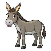 cartoon donkey standing on white background vector