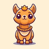 illustration of cute llama character vector