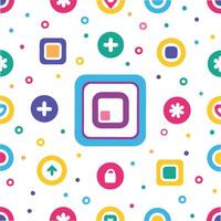 a colorful square with different shapes and icons vector