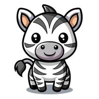 a cartoon zebra standing up with a big smile vector