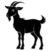 goat silhouette on white background vector