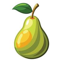a pear with a green skin and yellow spots vector
