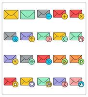 A set of 20 message icons as message, envelope, remove message vector