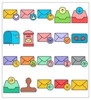 A set of 20 message icons as favorite message, fire message, update message vector