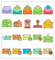A set of 20 message icons as archive, send archive, receive archive vector