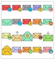 A set of 20 message icons as send message, favorite message, download message vector