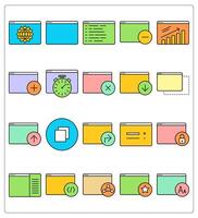 A set of 20 webpage icons as webpage settings, webpage, webpage details vector