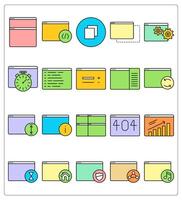 A set of 20 webpage icons as webpage, programming, duplicate page vector