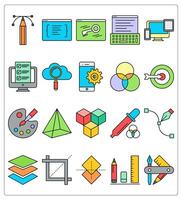 A set of 20 web design icons as creativity, webpage, webpage key, vector